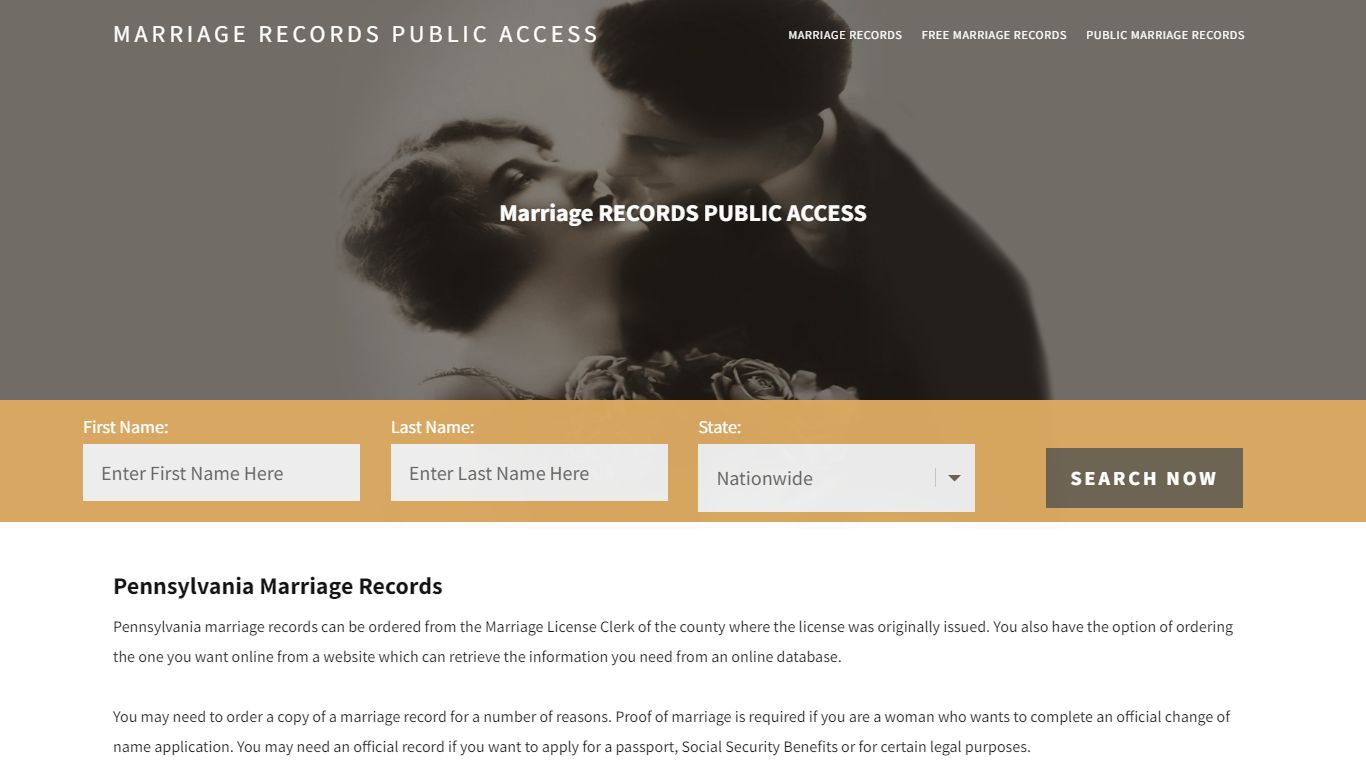 Pennsylvania Marriage Records - Marriage Records Public Access